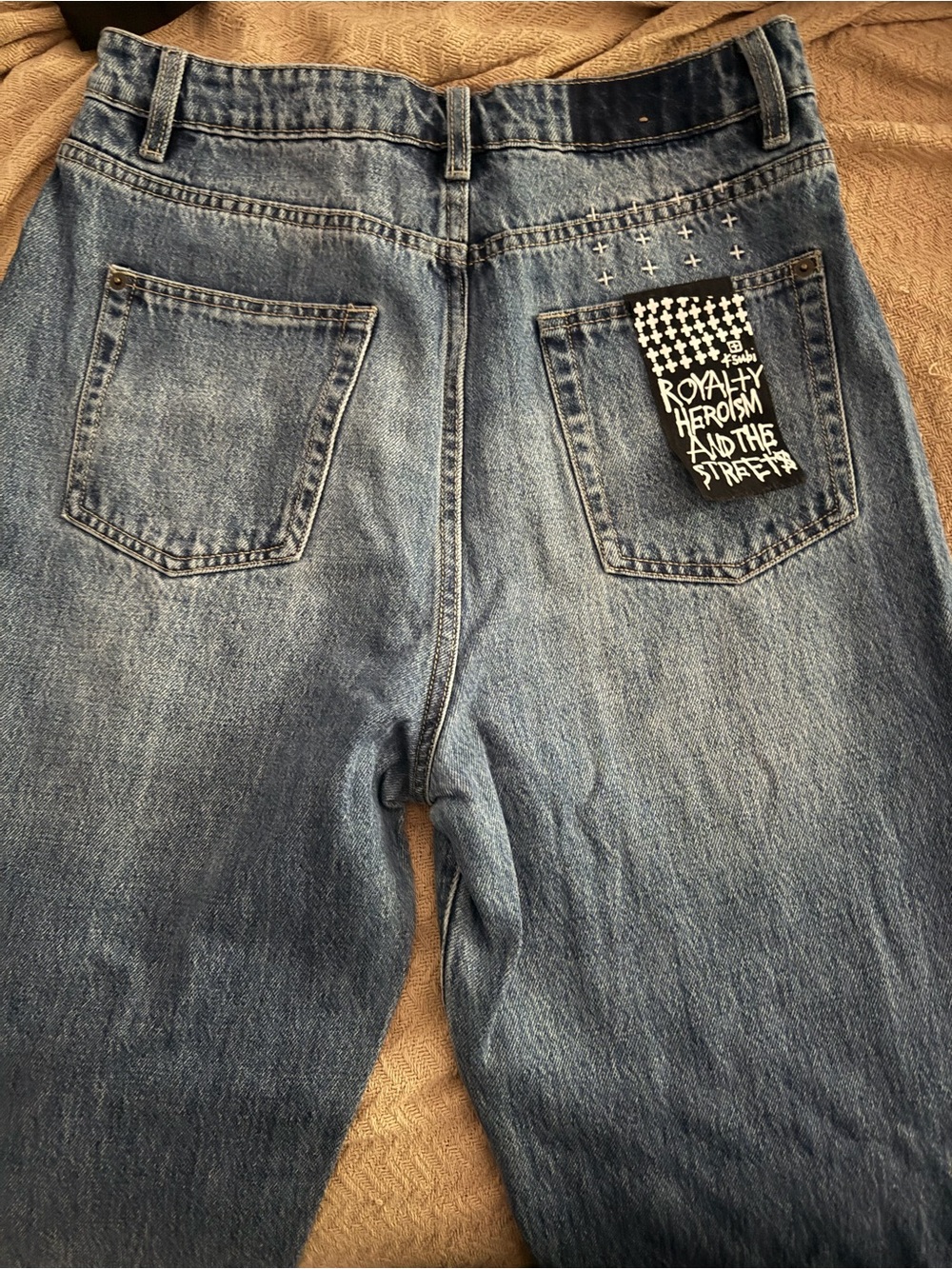 Ksubi Light Blue Relaxed Men's Jeans with Back Patch